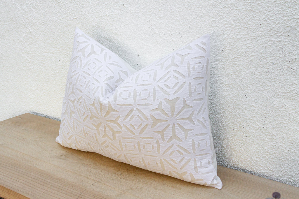 Snowflake Lumbar Applique Pillow Cover