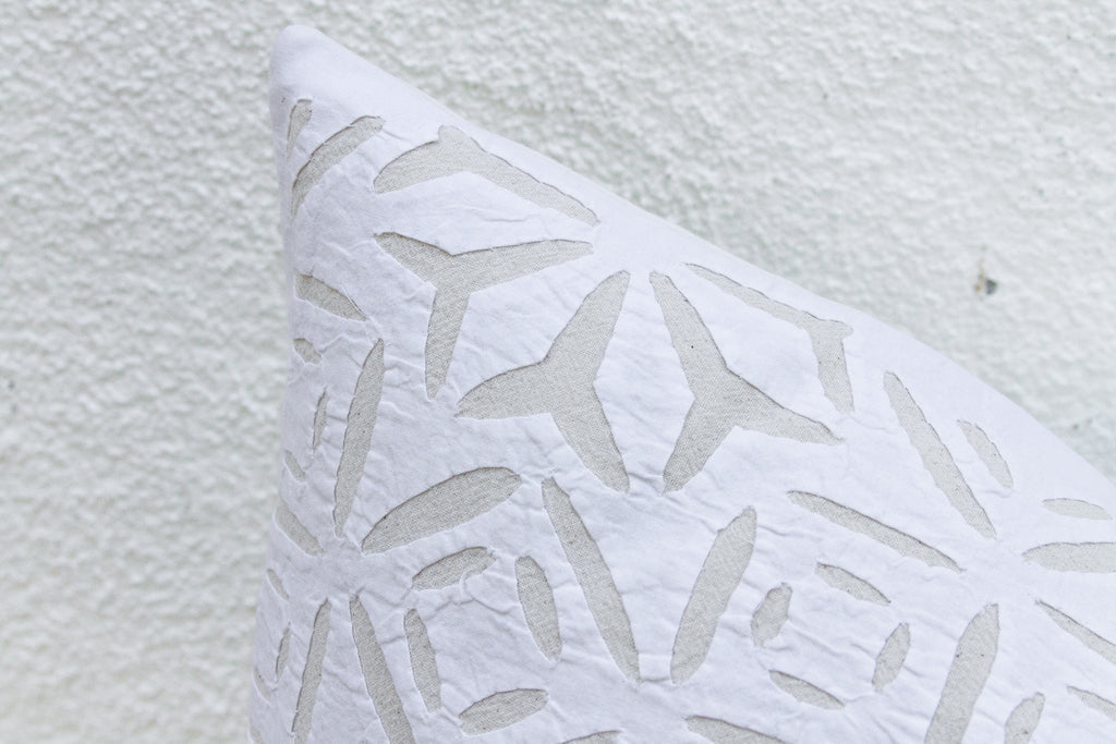 Snowflake Lumbar Applique Pillow Cover