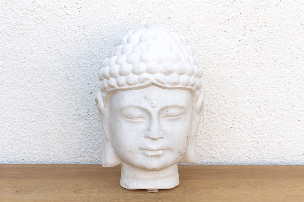 Serene Ascetic, Large Finely Carved Marble Buddha