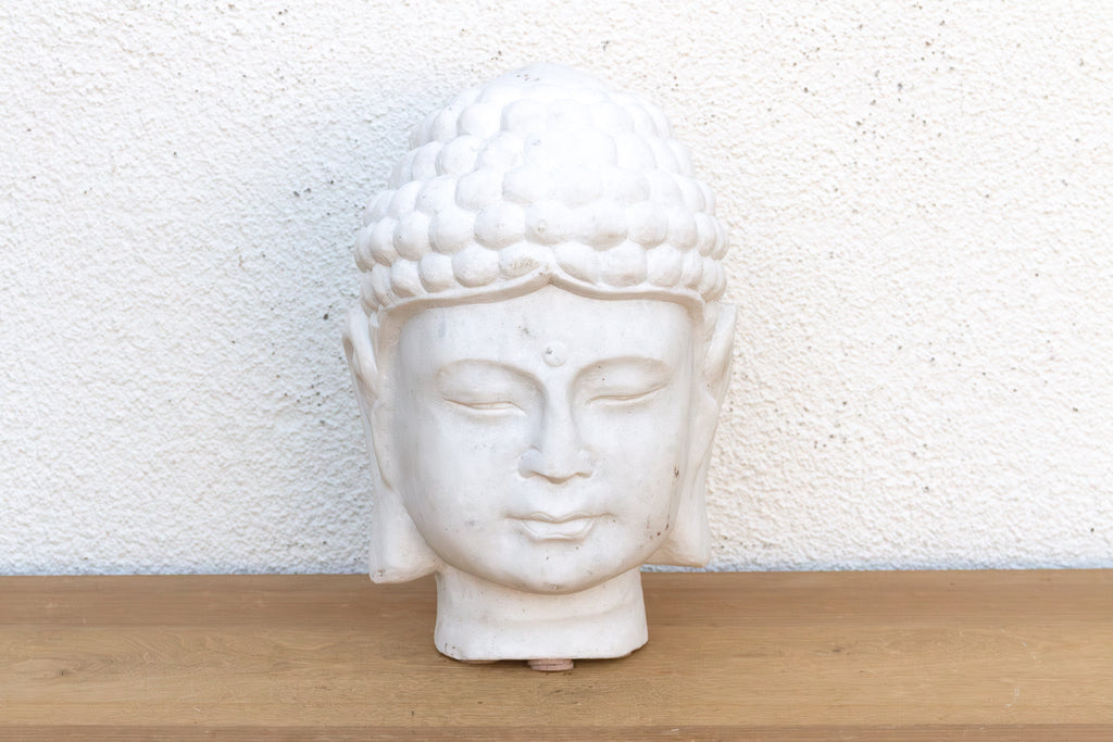 Serene Ascetic, Large Finely Carved Marble Buddha