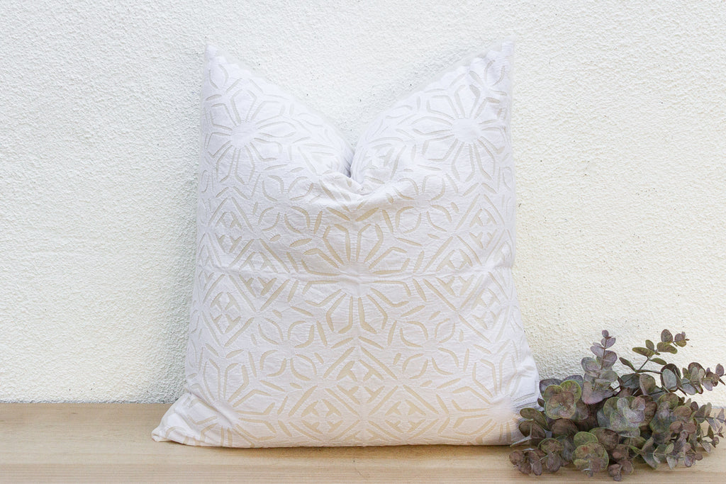 Scabiosa Euro Applique Pillow Cover