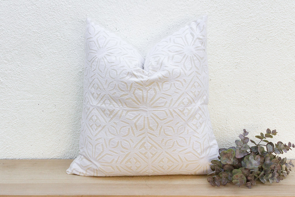 Starflower Euro Applique Pillow Cover