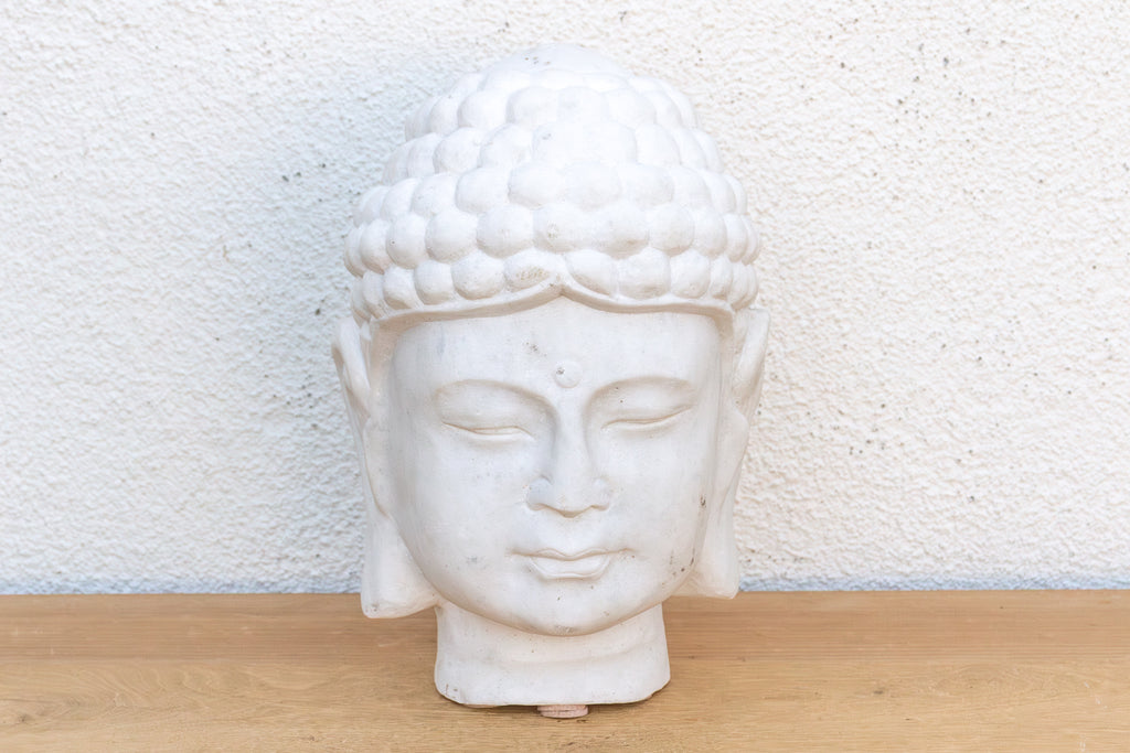 Serene Ascetic, Large Finely Carved Marble Buddha