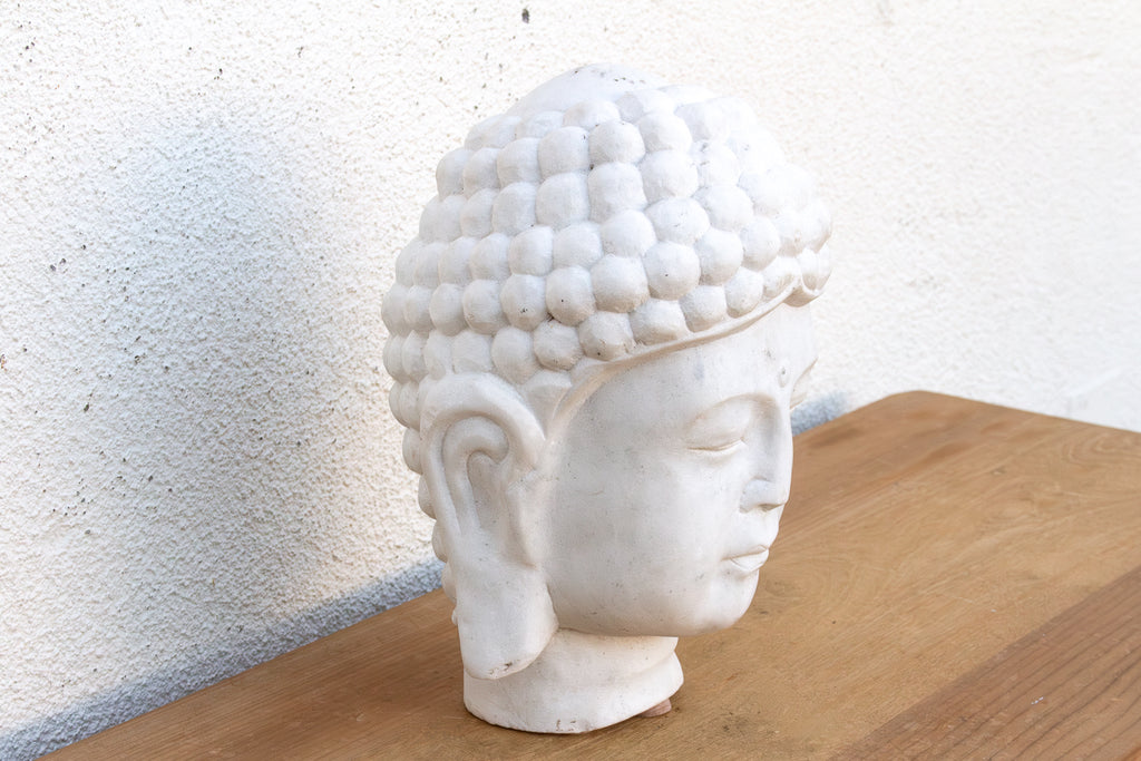 Serene Ascetic, Large Finely Carved Marble Buddha