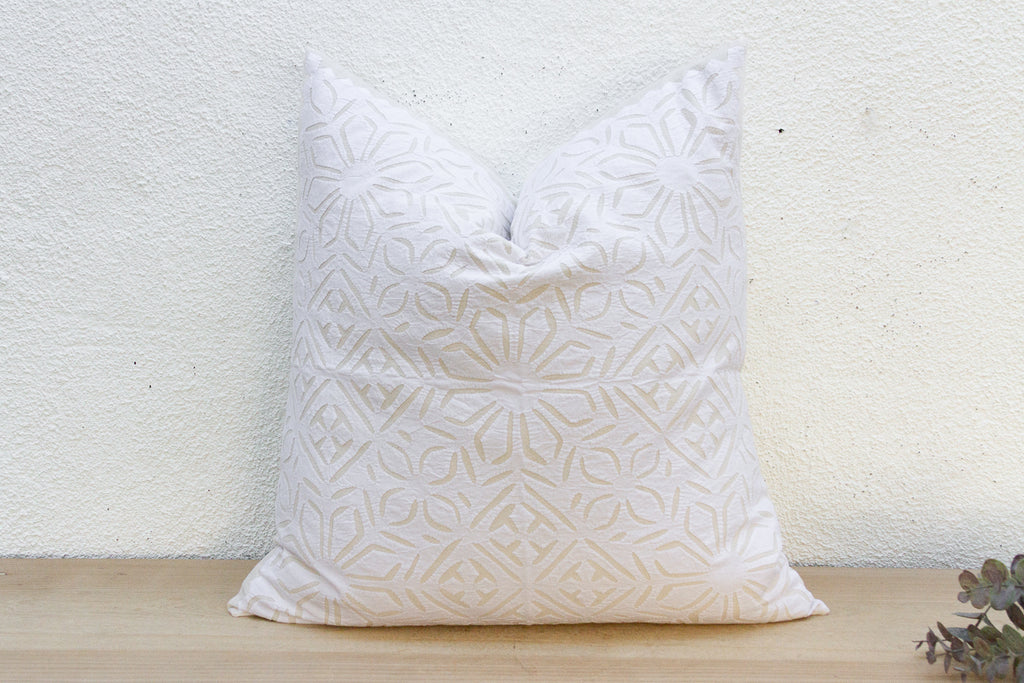 Starflower Euro Applique Pillow Cover