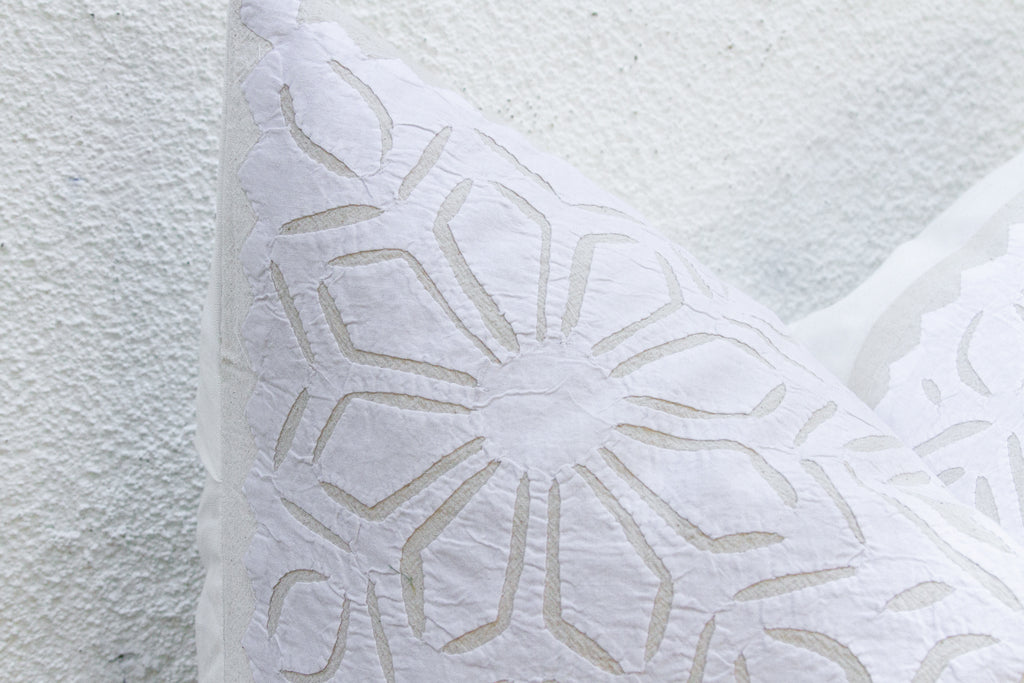 Scabiosa Euro Applique Pillow Cover