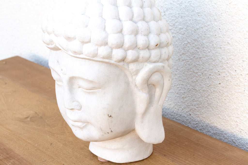 Serene Ascetic, Large Finely Carved Marble Buddha