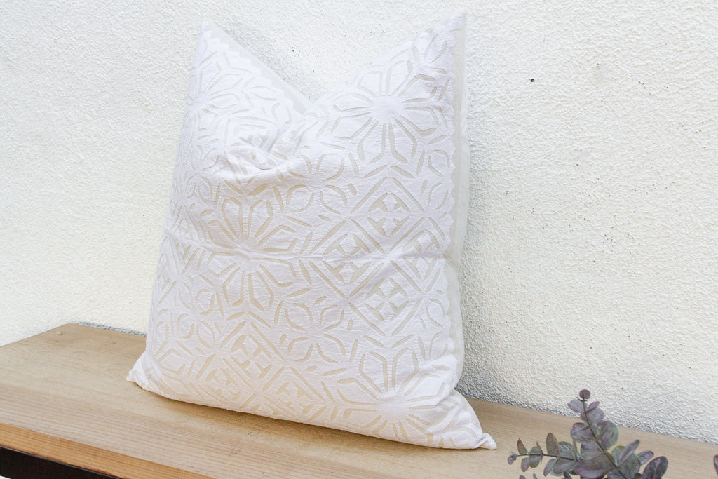 Starflower Euro Applique Pillow Cover