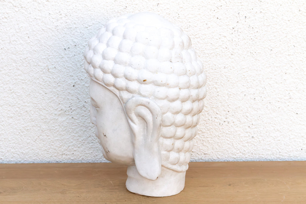 Serene Ascetic, Large Finely Carved Marble Buddha