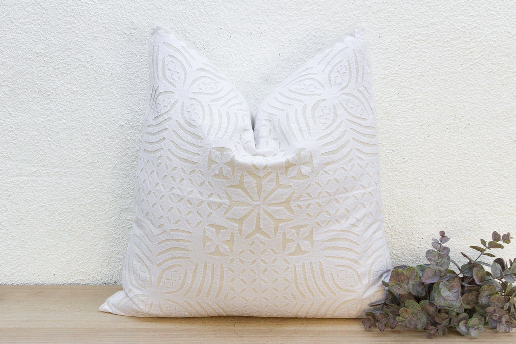 Poppy Euro Applique Pillow Cover