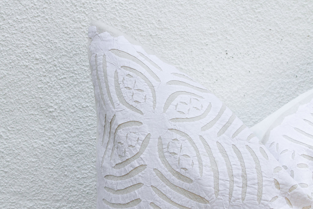 Poppy Euro Applique Pillow Cover