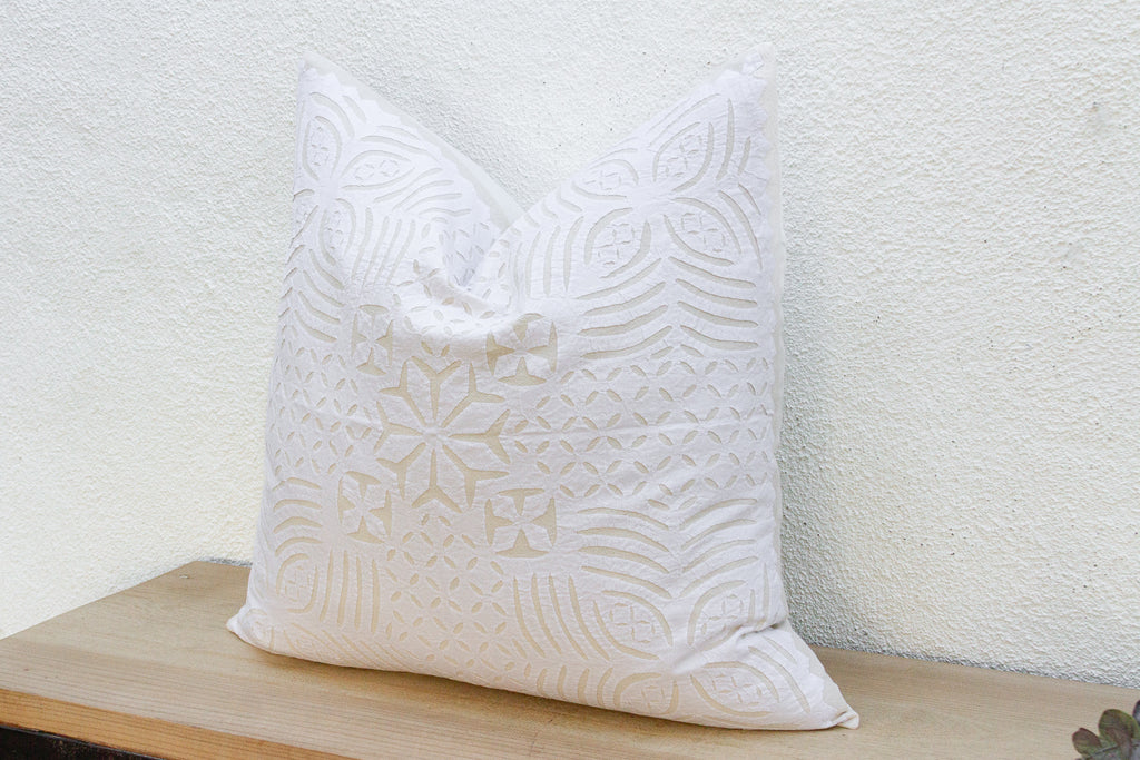 Poppy Euro Applique Pillow Cover