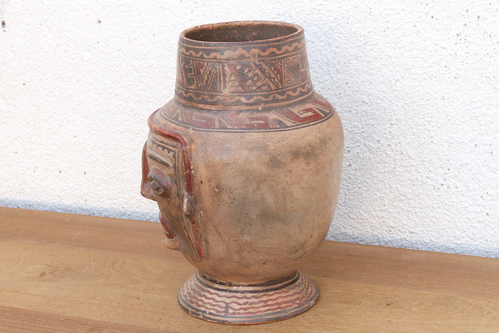 Hand-Painted Chancay Terracotta Effigy Vessel