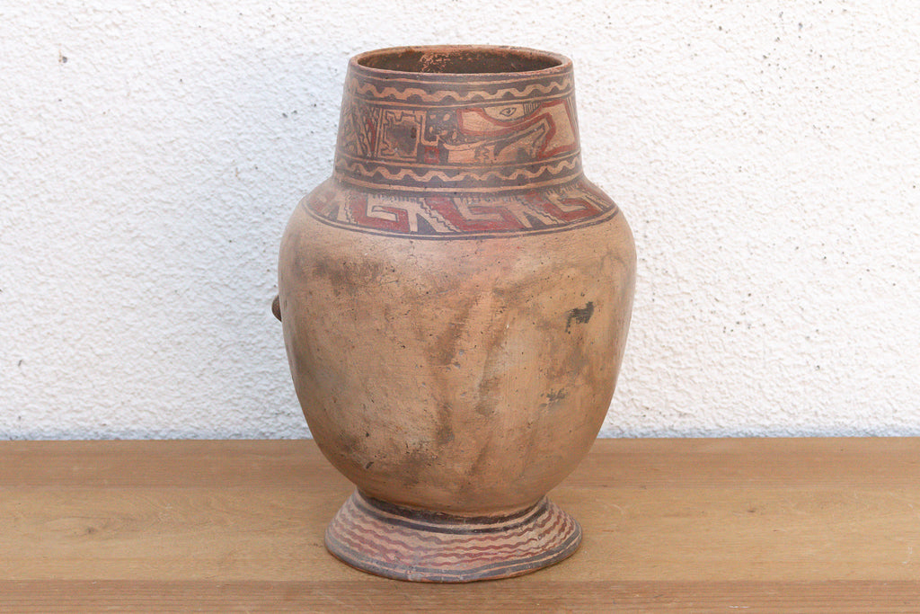 Hand-Painted Chancay Terracotta Effigy Vessel