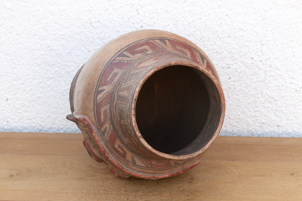 Hand-Painted Chancay Terracotta Effigy Vessel