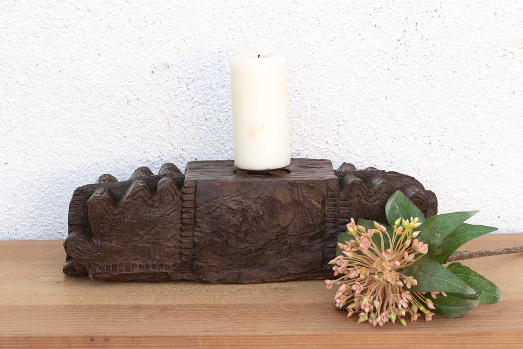 19th Century Haveli Architectural Candle Stand (Trade)