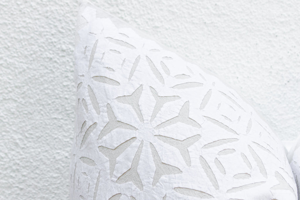 Warm Linen Euro Applique Pillow Cover