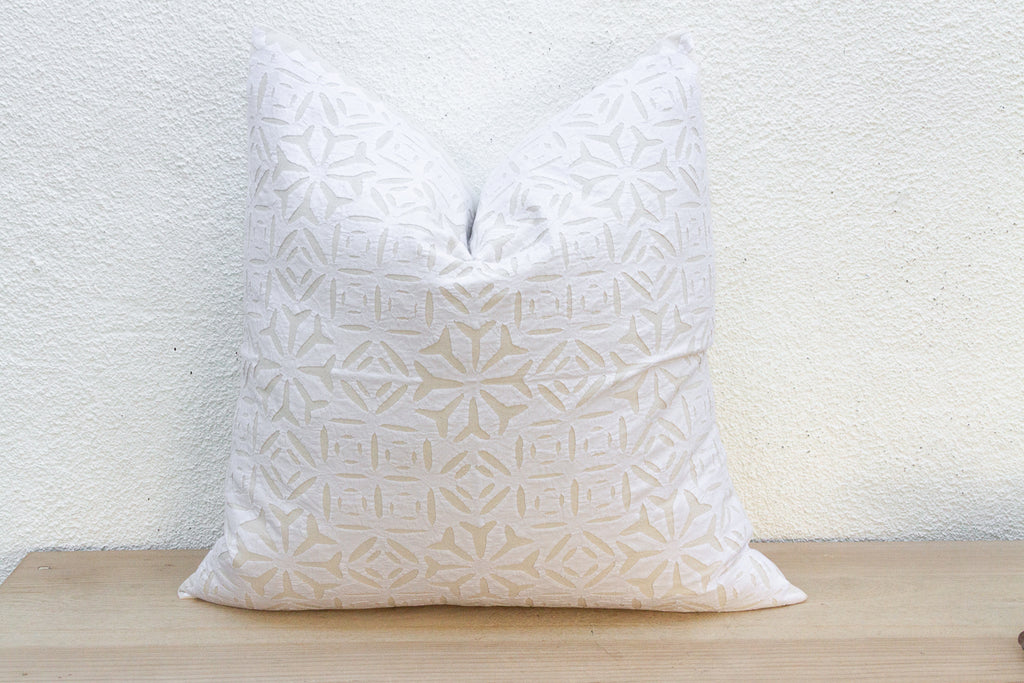 Poppy Flax Euro Applique Pillow Cover