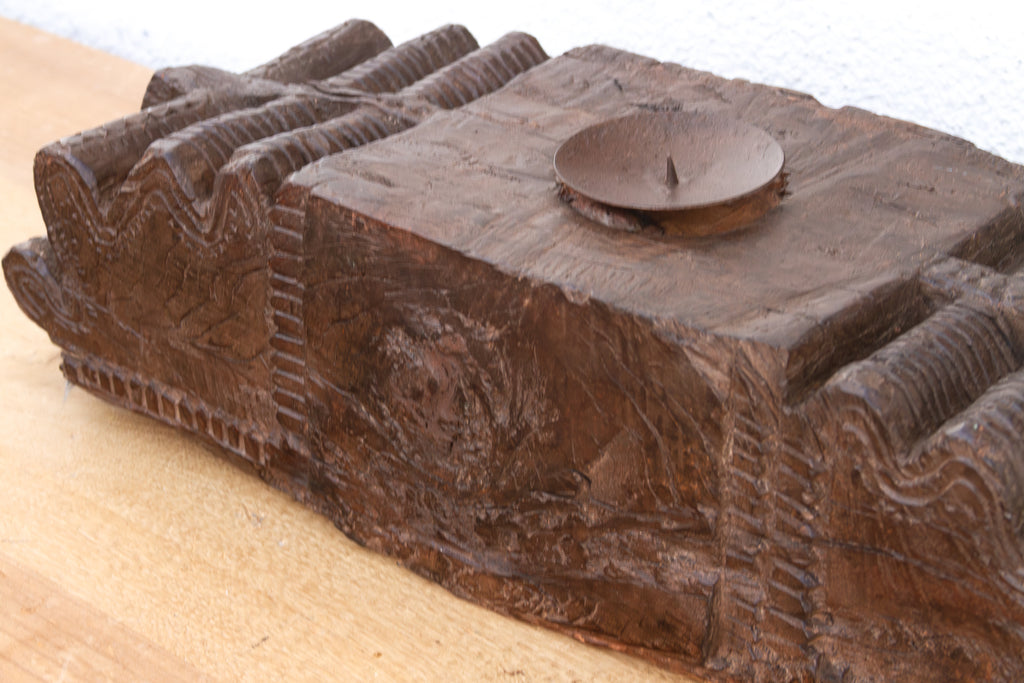 19th Century Haveli Architectural Candle Stand (Trade)
