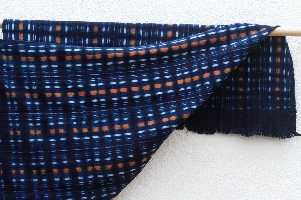 Rhythm Grid Indigo Mud Cloth
