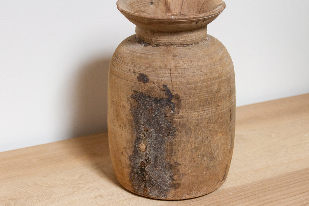 Antique Wooden Pot-Bindu