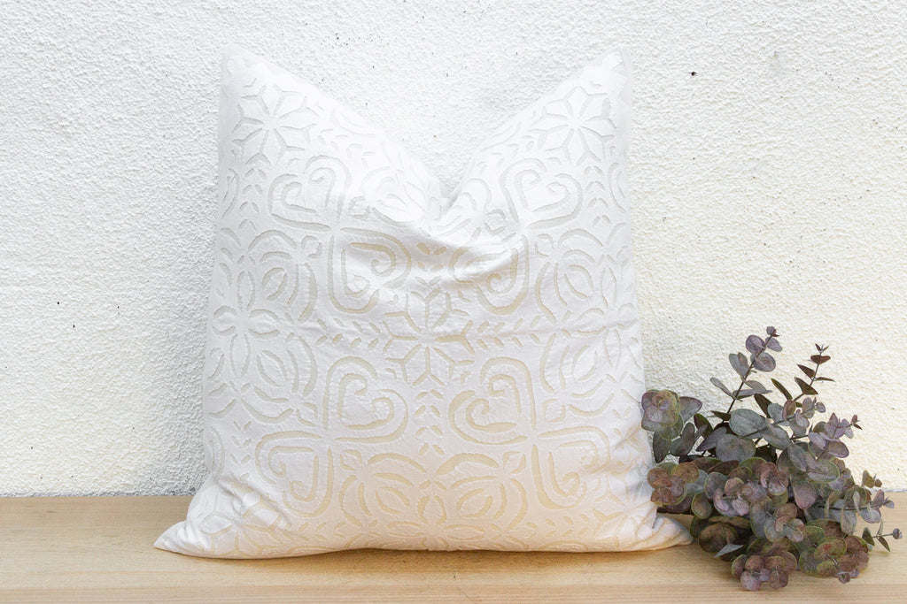 Dust Light Euro Applique Pillow Cover