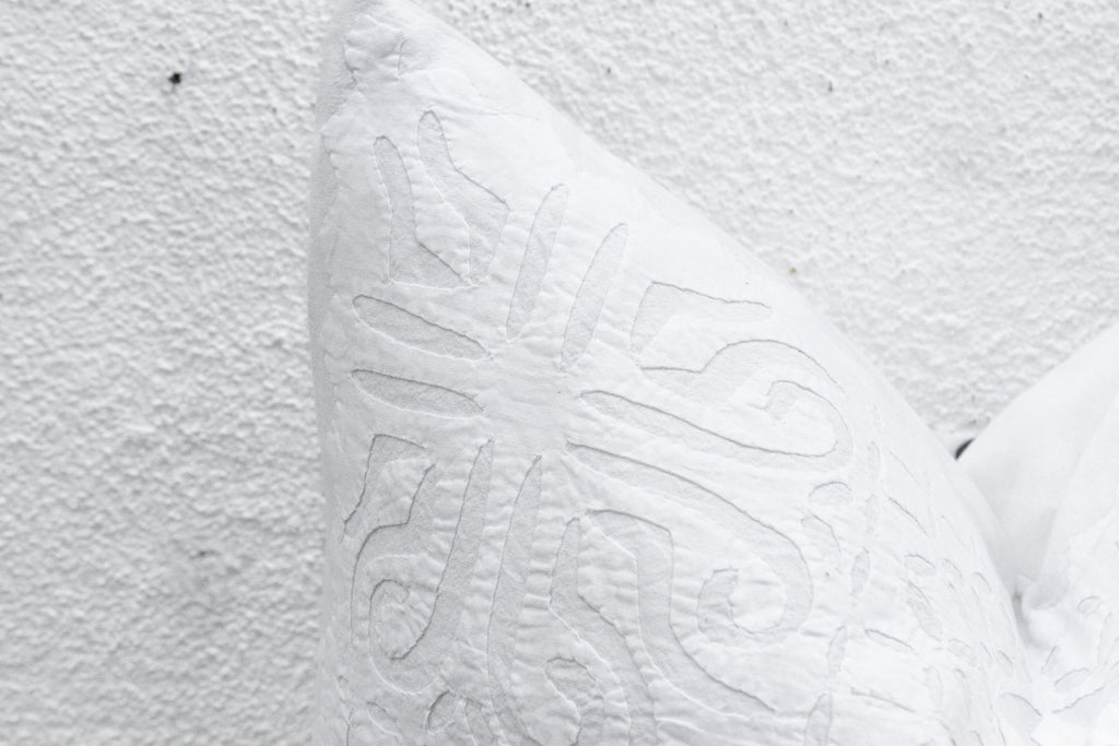 Terra Cream Euro Applique Pillow Cover