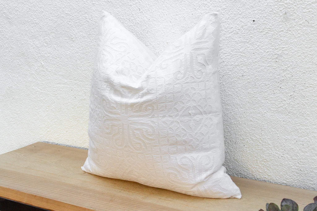 Terra Cream Euro Applique Pillow Cover