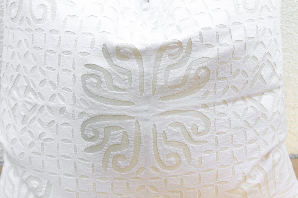 Cream Sol Euro Applique Pillow Cover