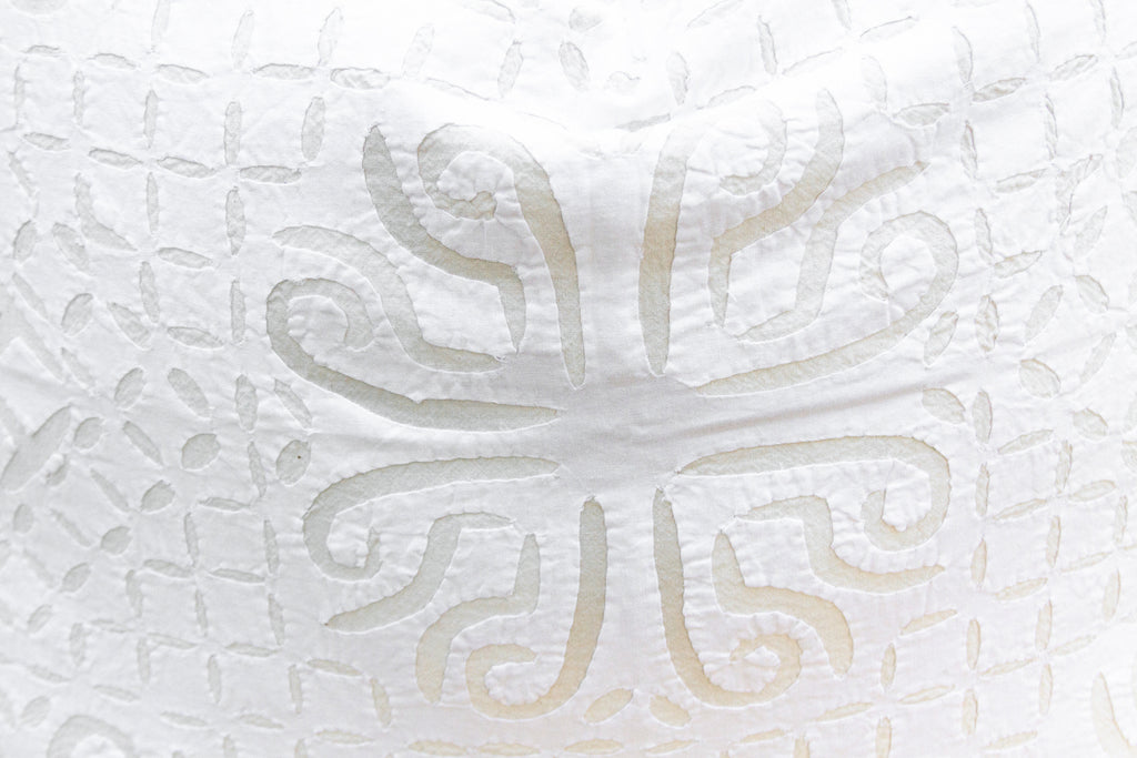 Light Woven Euro Applique Pillow Cover