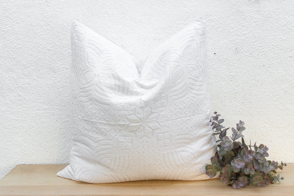 Warm Flax Large Applique Pillow Cover