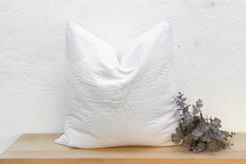 Warm Flax Large Applique Pillow Cover