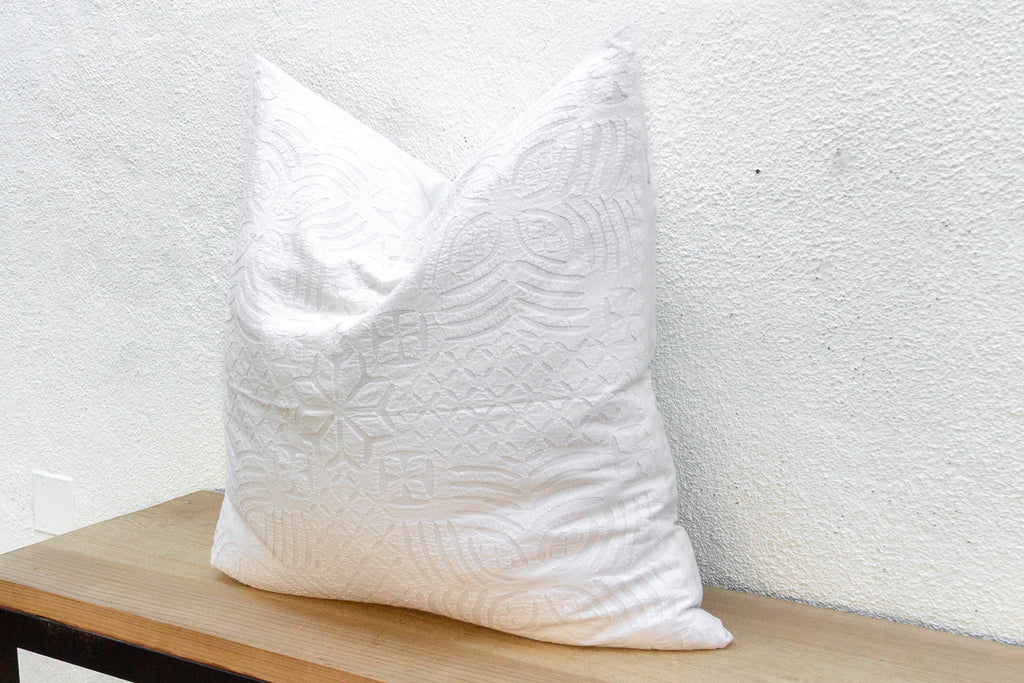 Warm Flax Large Applique Pillow Cover