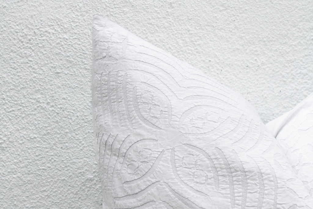 Linen Horizon Large Applique Pillow Cover