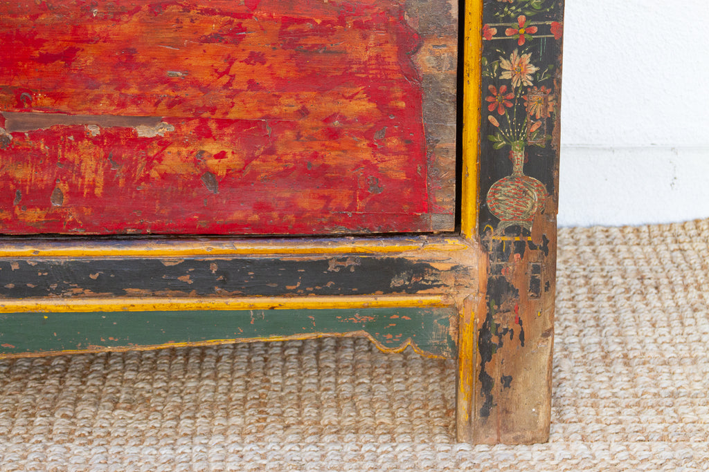 Antique Painted Qing Dynasty Buffet Cabinet