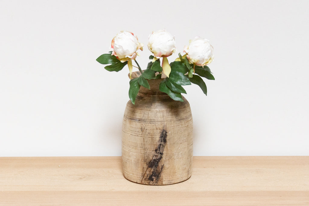 tribal plant pots Rustic Tribal Wooden Pot-Gagari– DE-COR
