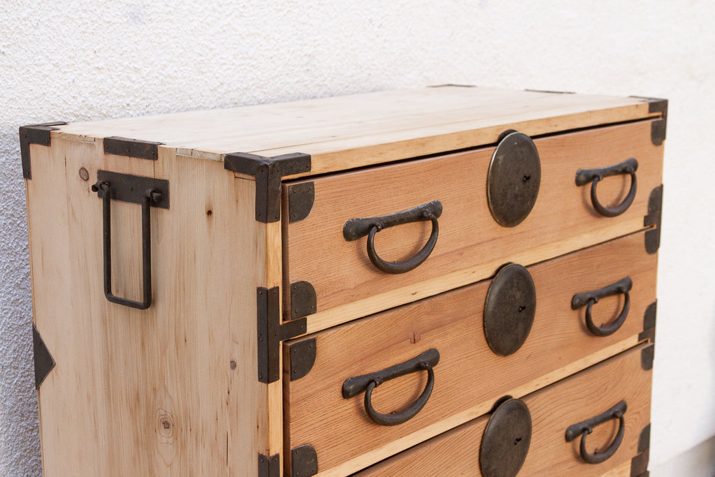 Meiji Era Japanese Chest on Chest Tansu Dresser