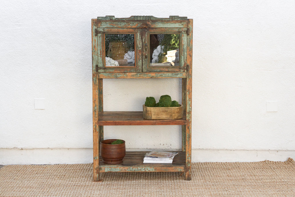 Antique French Colonial Etagere Cabinet