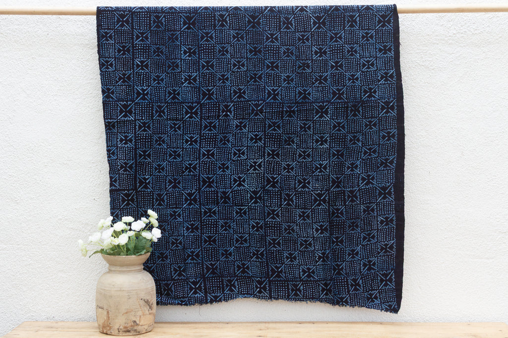 Fulani Path Indigo Mud Cloth
