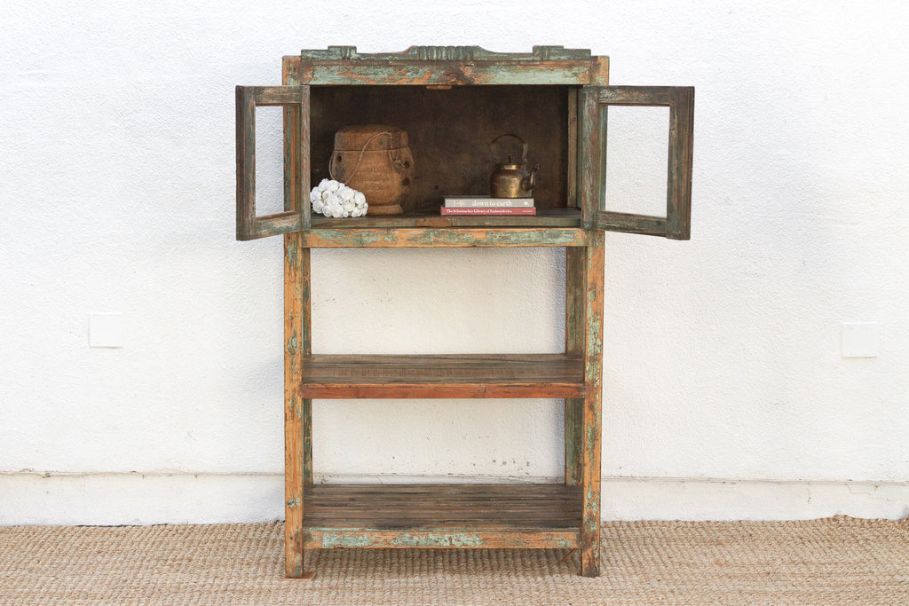 Antique French Colonial Etagere Cabinet