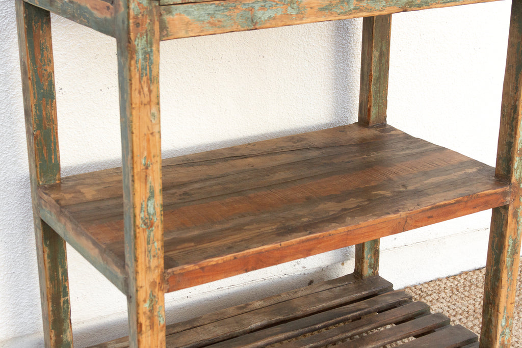 Antique French Colonial Etagere Cabinet