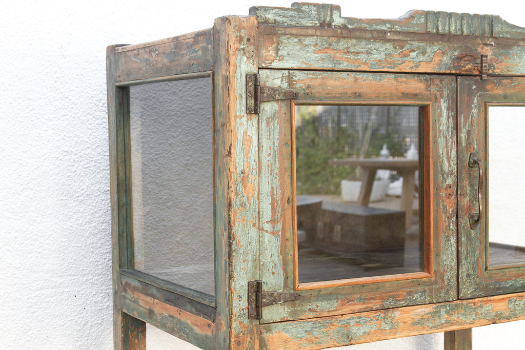 Antique French Colonial Etagere Cabinet