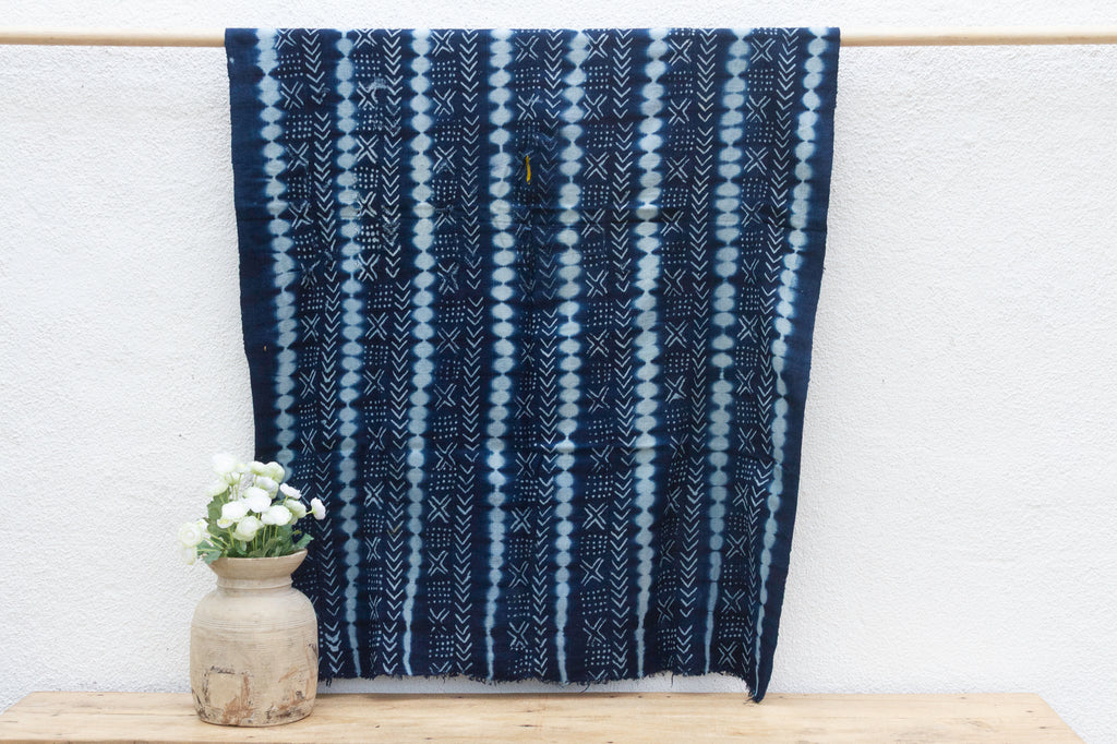 Dakar Lines Indigo Mud Cloth
