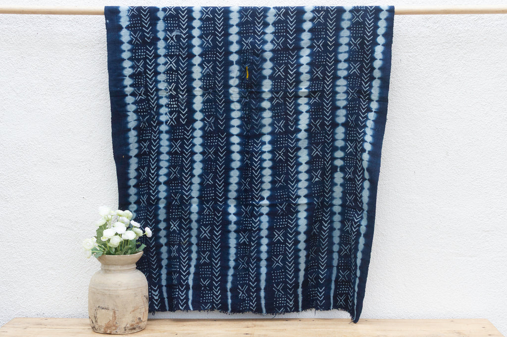 Dakar Lines Indigo Mud Cloth