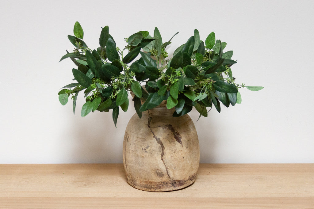 indian plant pot Rustic Indian Wooden Pot-Khuri– DE-COR