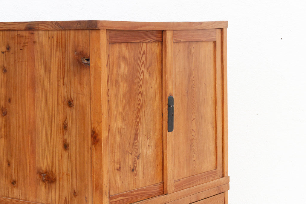 Antique Two-Part Tall Japanese Tansu Cabinet