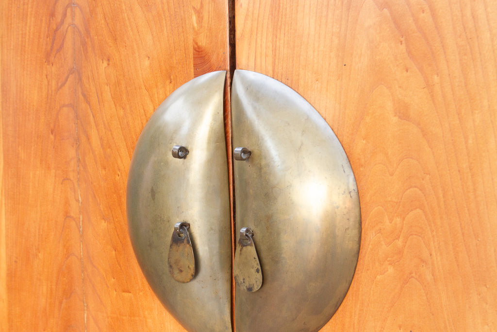 Antique Chinese Golden Elm Qing Armoire