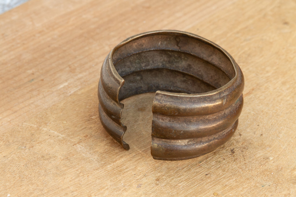 19th Century Patinated Brass Currency Bracelet