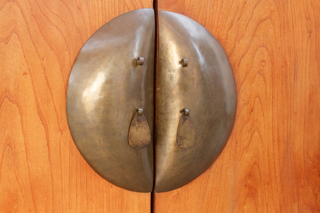 19th Century Chinese Elm & Brass Armoire