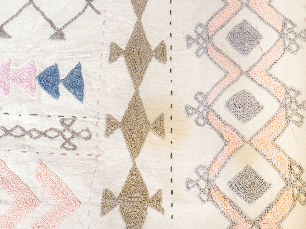 Harmonious Lavender Hand-stitched Cotton Tribal Kantha Throw